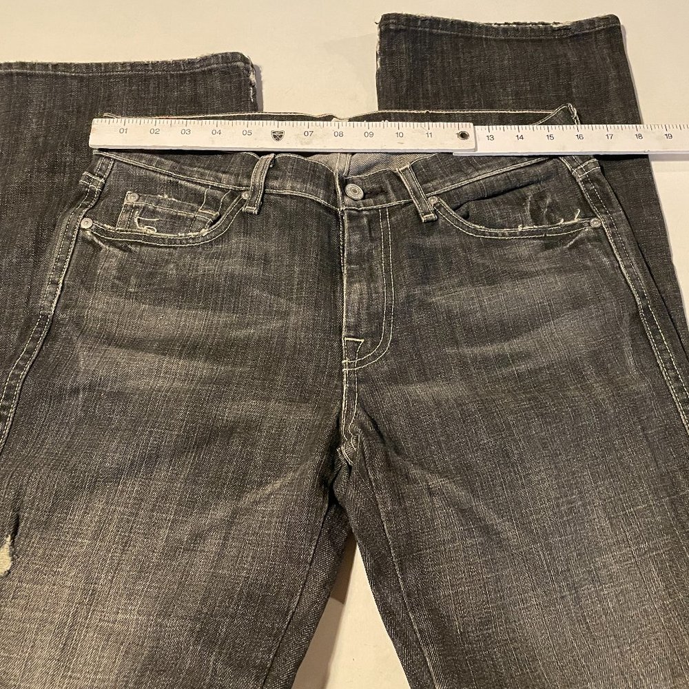 7 For All Mankind (7FAM) A-Pocket Bootcut Jeans - 32x32, Black/Gray